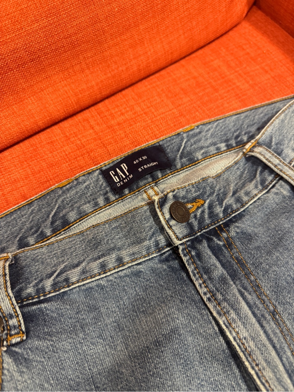GAP Men's Straight Denim Jeans - Medium Blue 40x30